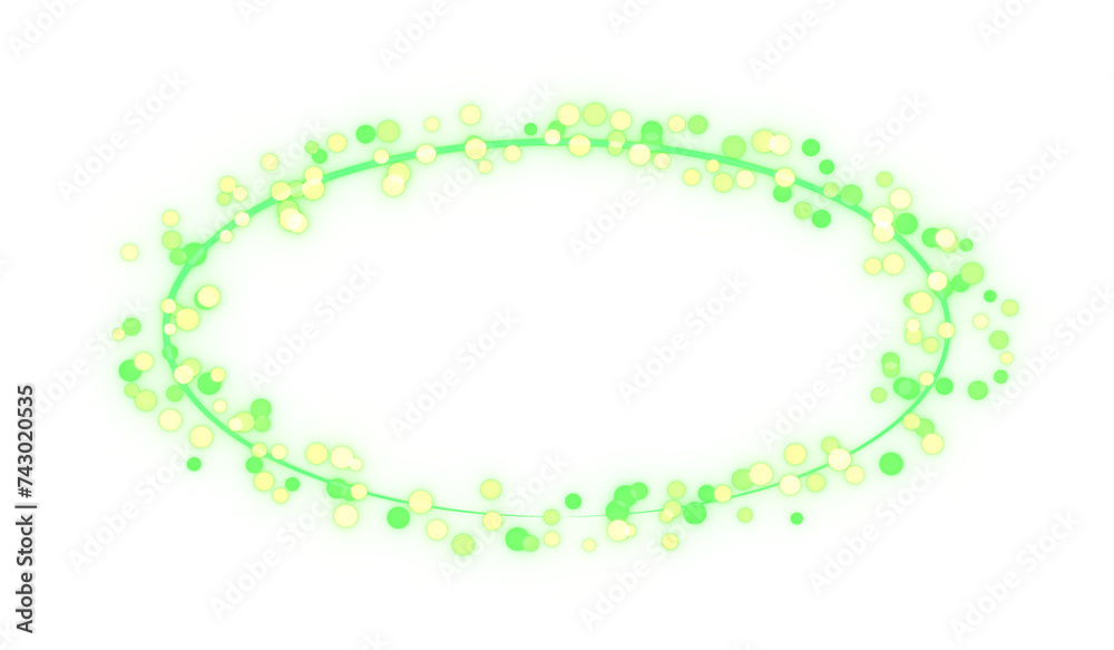 Glittering circles' particle wreath. 3d rendering. Glittering circles' particle wreath. 3d rendering.