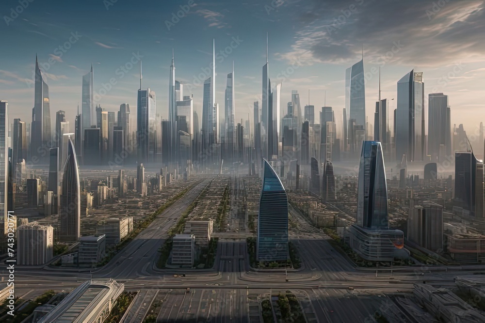 Fototapeta premium sunset in the city