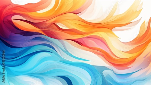Elegant abstract wave pattern with a smooth blend of warm and cool hues ideal for backgrounds and designs.