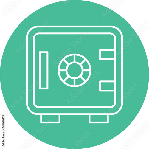 Strongbox Line Circle Icon