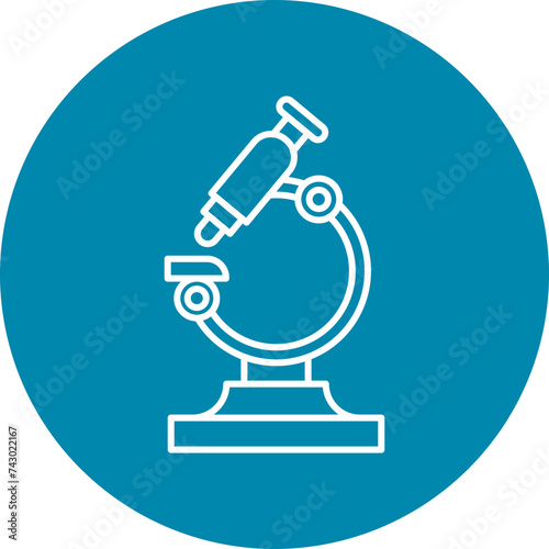 Microscope Line Circle Icon