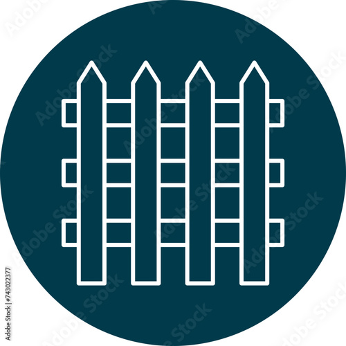 Fence Line Circle Icon