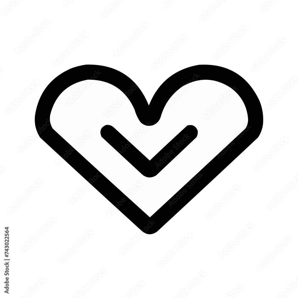 A vector illustration is isolated on a white background. Heart cardiogram black line icon. Simple outline style A vector illustration is isolated on a white background. Heart cardiogram black line icon. Simple outline style