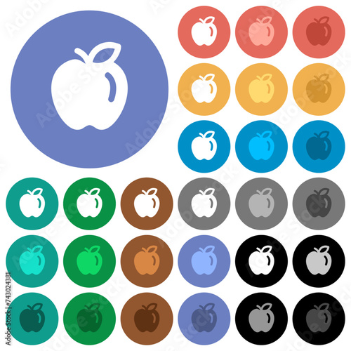 Apple solid round flat multi colored icons