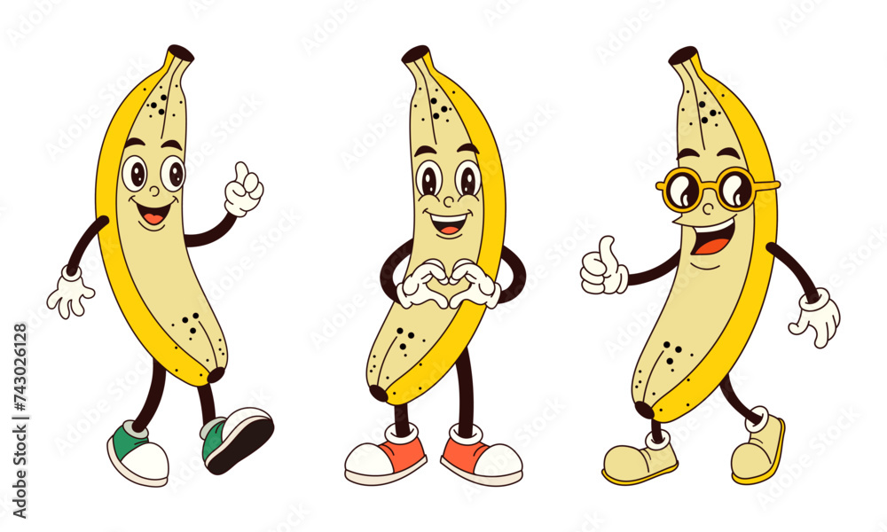 Set of groovy bananas Set of groovy bananas