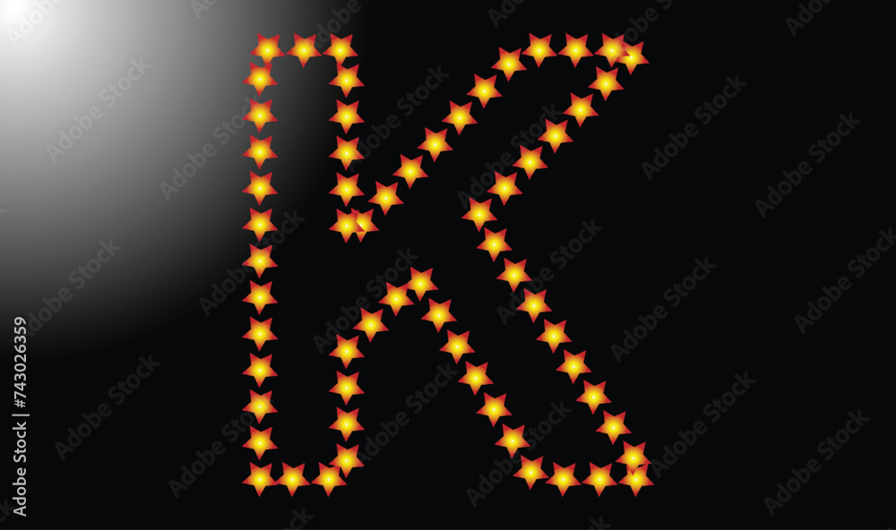 Initial letter K star logo design template vector illustration