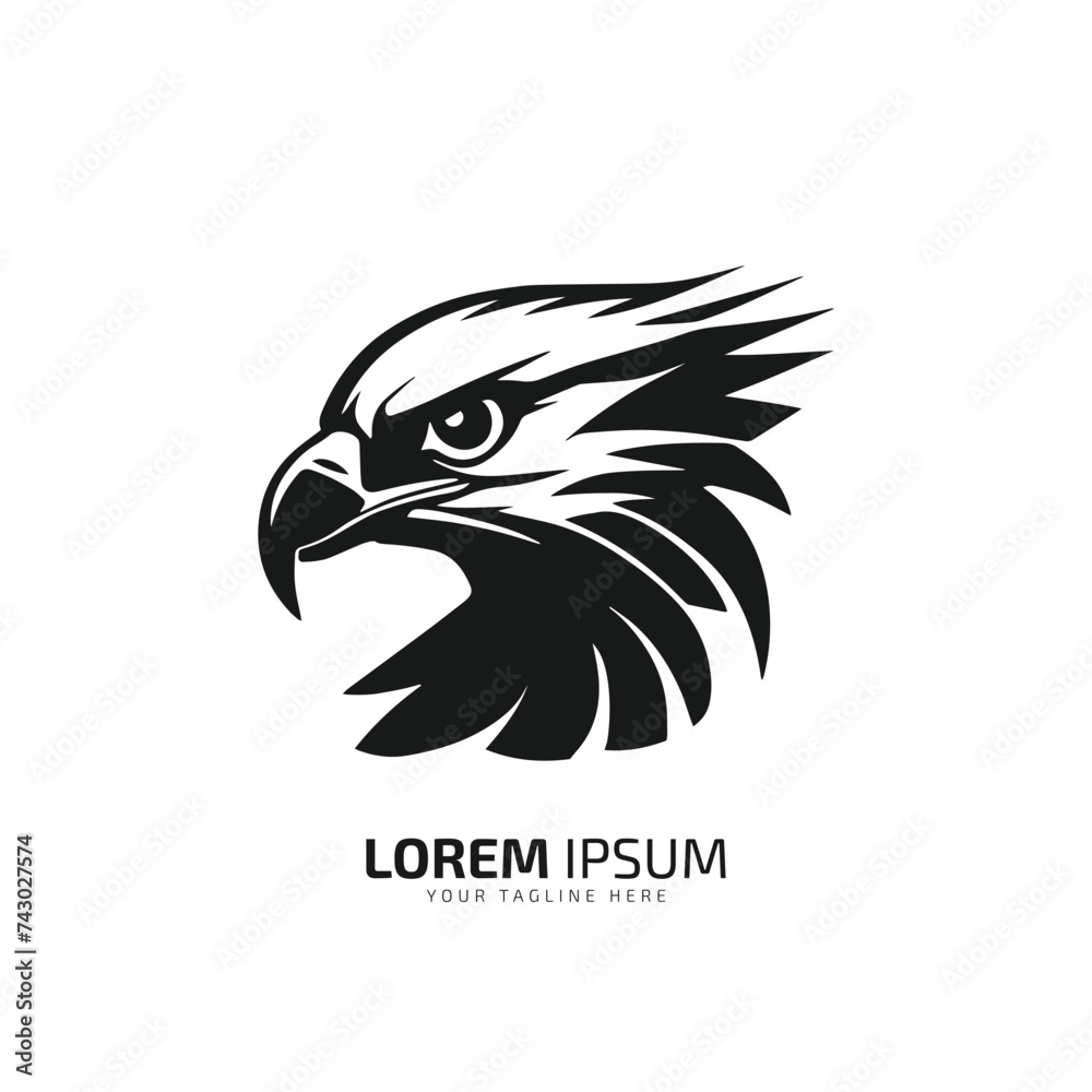 Naklejka premium Logo of hawk or eagle icon isolated vector silhouette
