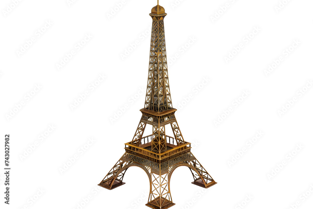 Miniature Eiffel Tower Model
- Isolated on White Transparent Background