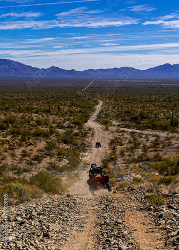 Off roading in the Arizona desert on a clear day