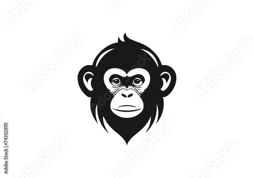 Logo of monkey icon isolated vector silhouette design