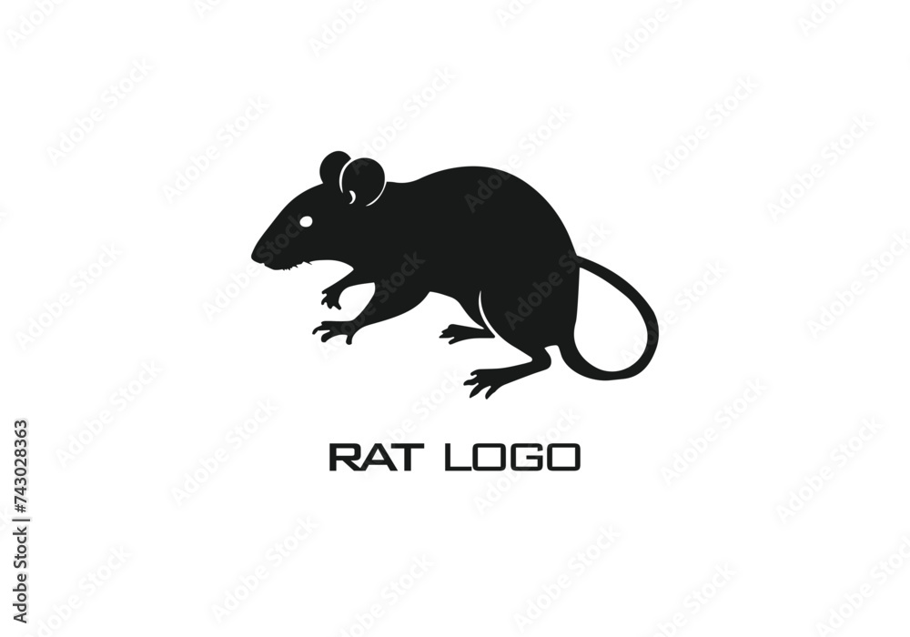 Obraz premium Logo of mouse or rat icon isolated vector silhouette design