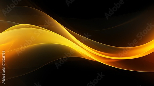 Abstract yellow blur background on black