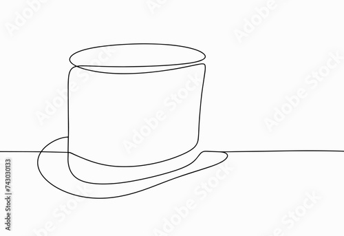 Cylinder hat. One line
