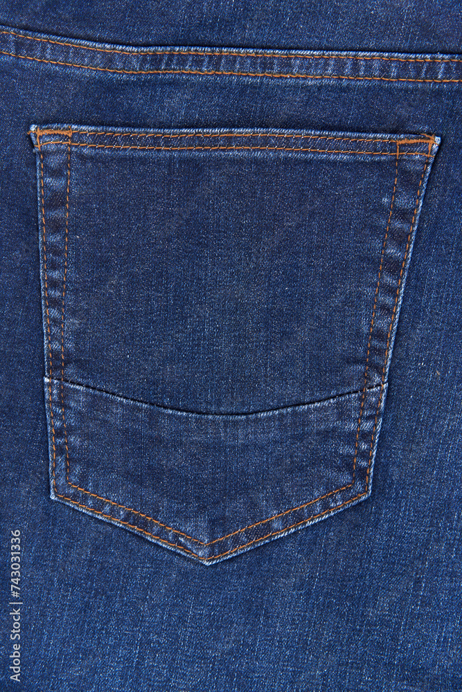 Jeans textile pocket close up. Detail of jeans pants. Jeans textile pocket close up. Detail of jeans pants.