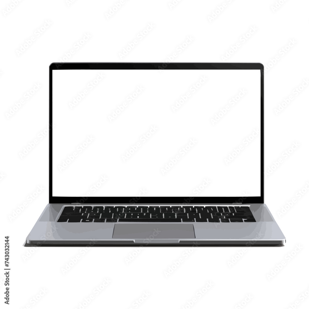 Laptop mock up with transparent screen isolated vector flat Laptop mock up with transparent screen isolated vector flat