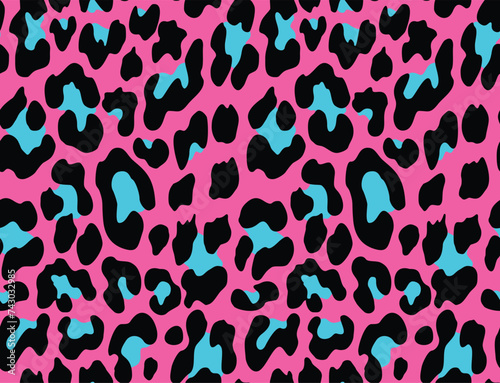 leopard vector pattern pink background stylish design for textiles