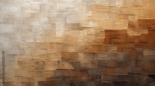Warm brown abstract textured background with a mosaic of diverse patterns and artistic atmosphere.
