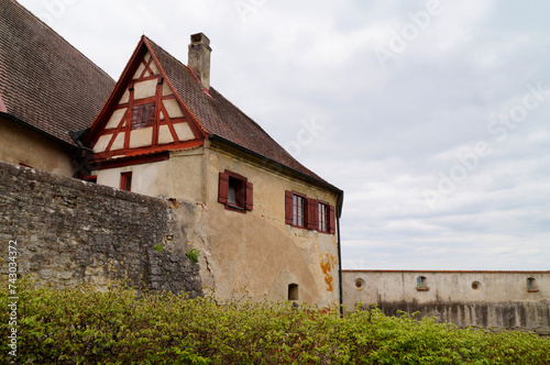 Harburg Castle in Harburg, Bavaria, Germany, in the Donau-Ries district, is an extensive medieval complex from the 11th / 12th century	 photo