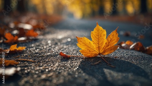 Autumn leaf 8k attractive bokeh effect