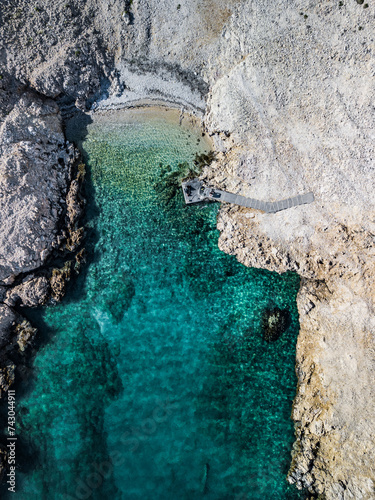 Aerial view of Coki Baska Island in the beautiful Bay, Croatia. photo