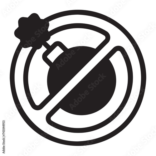 no war glyph icon