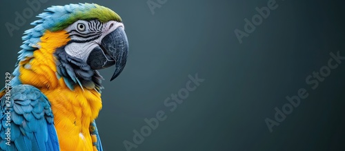 The blue and yellow macaw A...