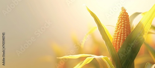 Ear of bright yellow fresh ...