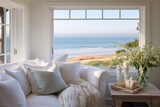White Sofa Coastal Cottage Bedroom Inspirations: Sunny Window View Design