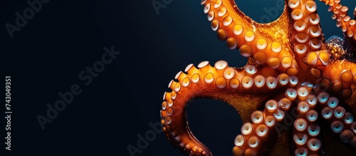 Underwater world mimic octopus Lembeh strait Indonesia. with copy space image. Place for adding text or design photo