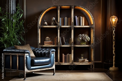 Art Deco Inspired Shelving Unit: Distressed Furniture Living Room Inspirations © Michael