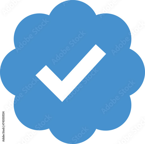 Blue Verified Badge icon, Verified check mark, Blue tick social media