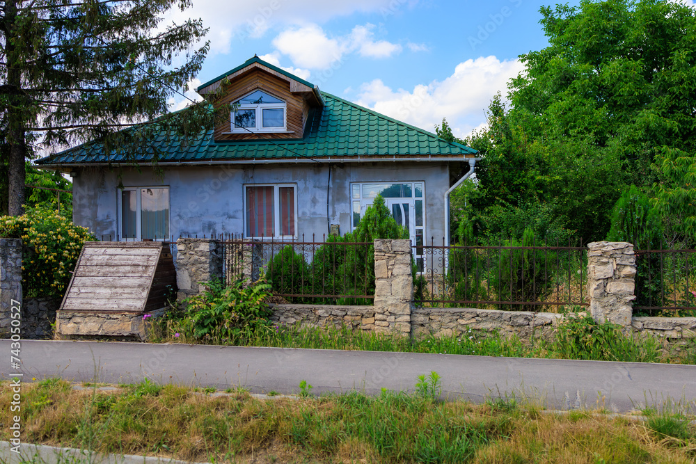 Moldavian village. Background with selective focus and copy space Moldavian village. Background with selective focus and copy space
