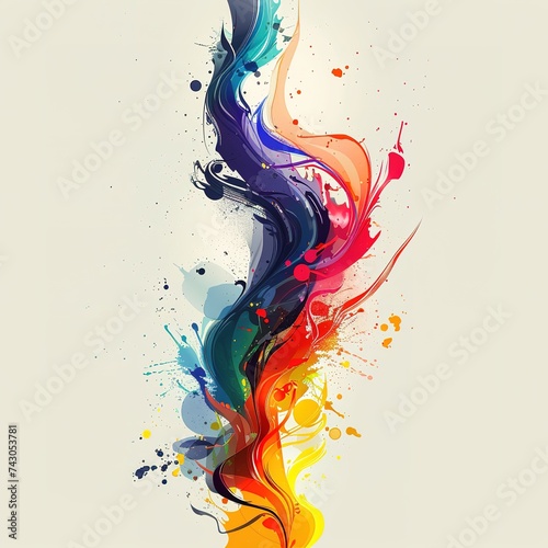 Vector illustration of a rainbow gracefully stretched out on a digital canvas on a white background