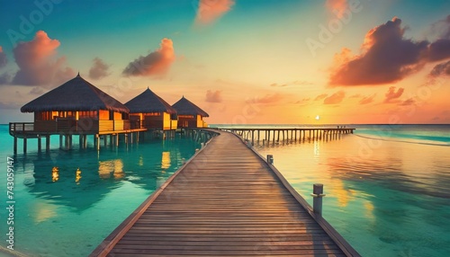 sunset in the maldives