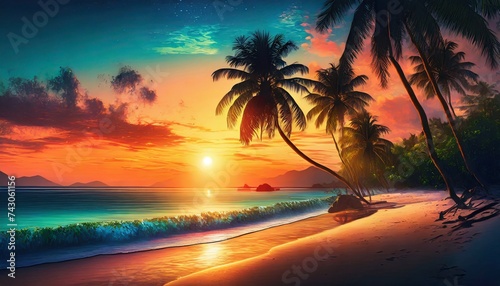 sunset on the beach © Frantisek