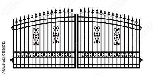 silhouette of wrought iron gate photo