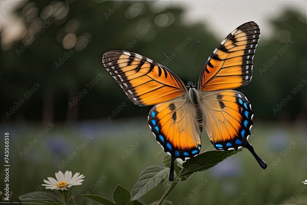 Fototapeta premium butterfly on flower