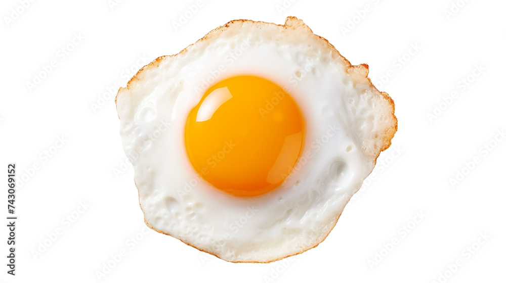 Fried egg isolated on transparent background. Top view. Fried egg isolated on transparent background. Top view.