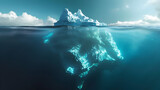 iceberg in polar regions 3d image,
Big iceberg over the blue sea surface background