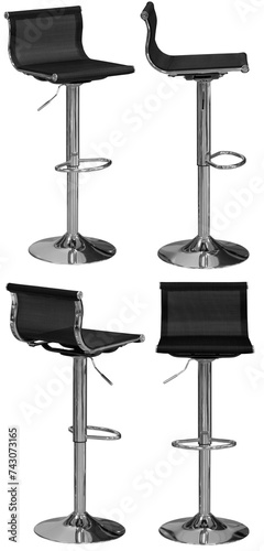 Bar stool. Interior element. Isolated from the background. From different angles