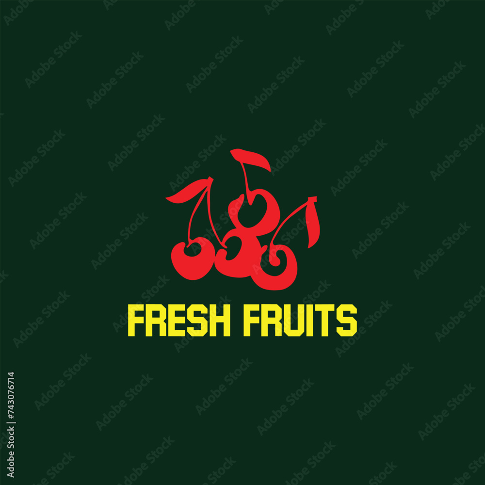 fresh organic food fruits logo design vector fresh organic food fruits logo design vector