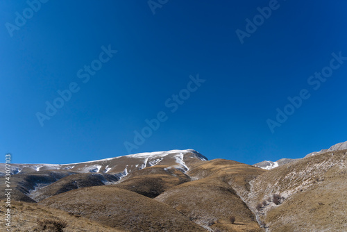 Albania mountains, The peak of Kendrevica in clear sky, hiking. photo