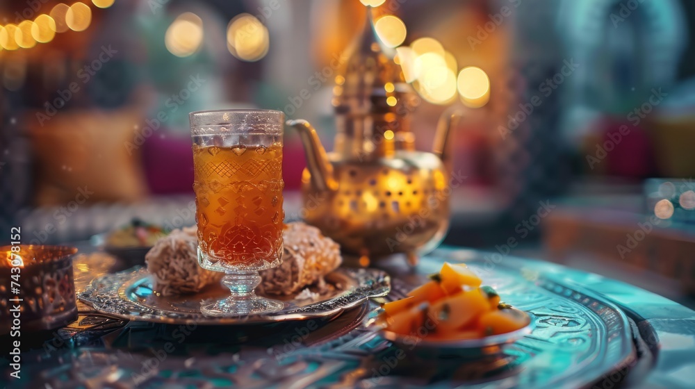 Ramadan dinner. Arabic Middle Eastern traditional cuisine