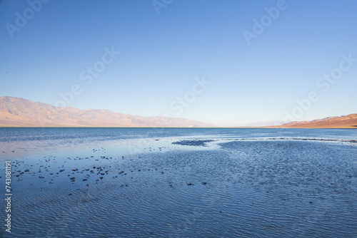 Lake Manly and salt flats at Badwater Basin in Death Valley National Park, California