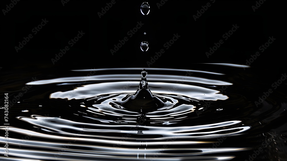 black background with waterdrops hydrophobic