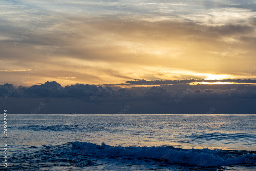 Views of the sea at sunset Views of the sea at sunset