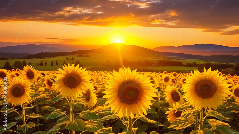 Beautiful sunflower close-up