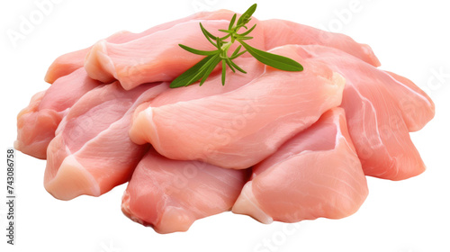 Raw chicken meat isolated on transparent a white background