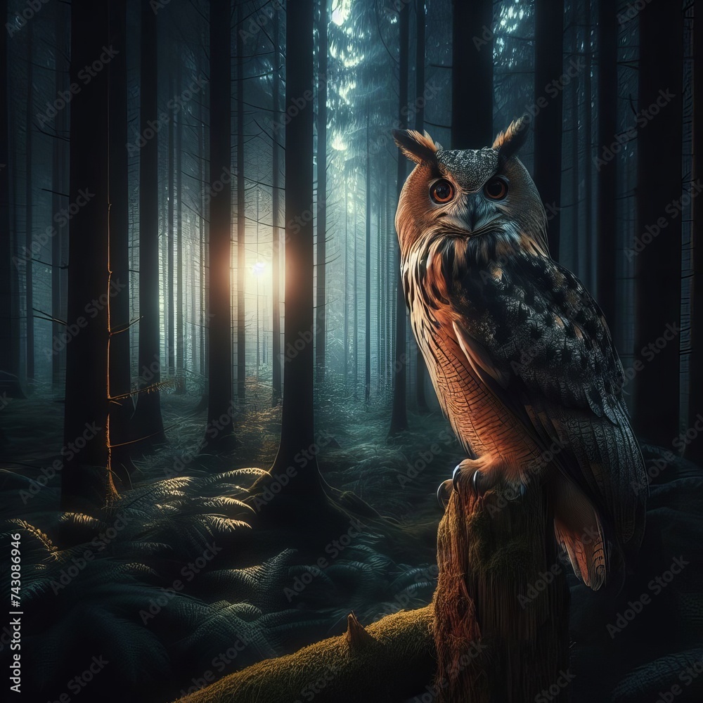 owl in forest