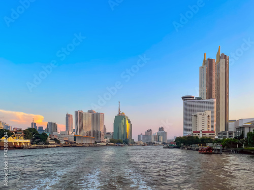 Photography In Bangkok, the Chao Phraya River is a major artery for a network of river buses, cross-river ferries and water taxis